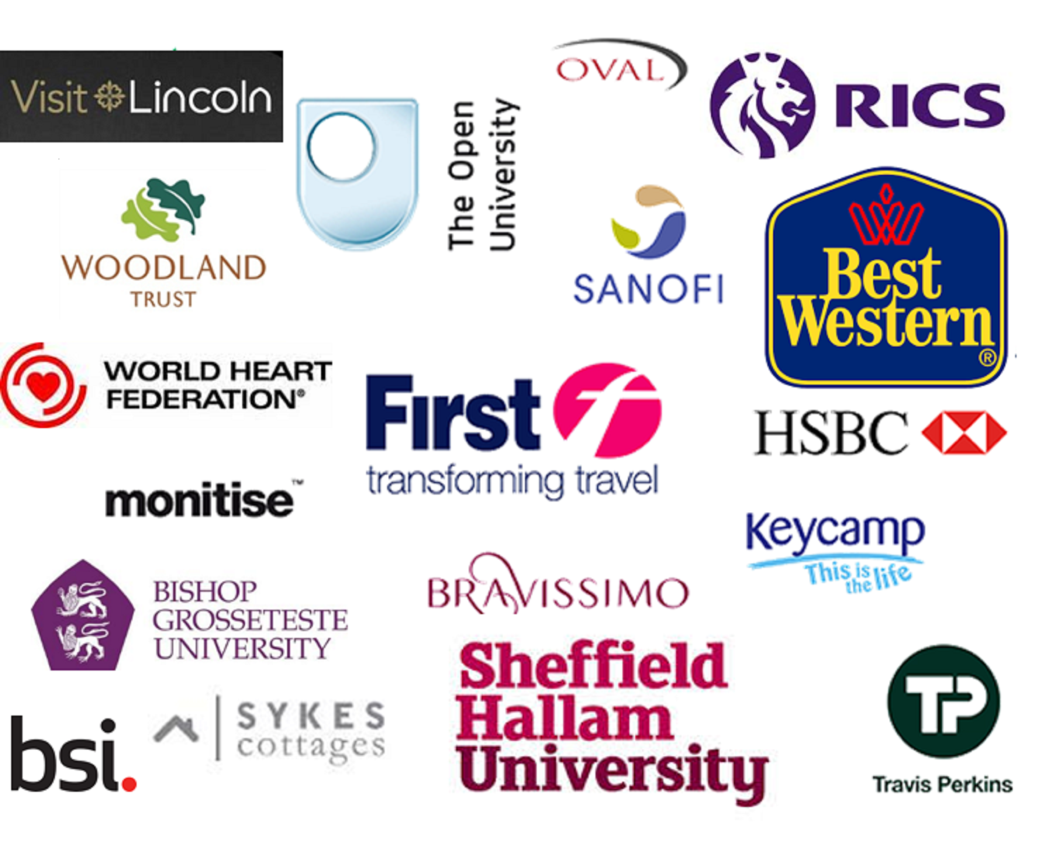 HSBC, The Open University, Thompson & Morgan, Bravissimo, The Co-operative Bank, Monitise, Engage Mutual Assurance, Travis Perkins, Keycamp, Acdoco, First, BGL Group, Topps Tiles, Oval Group Limited, Barchester Healthcare and Sanofi